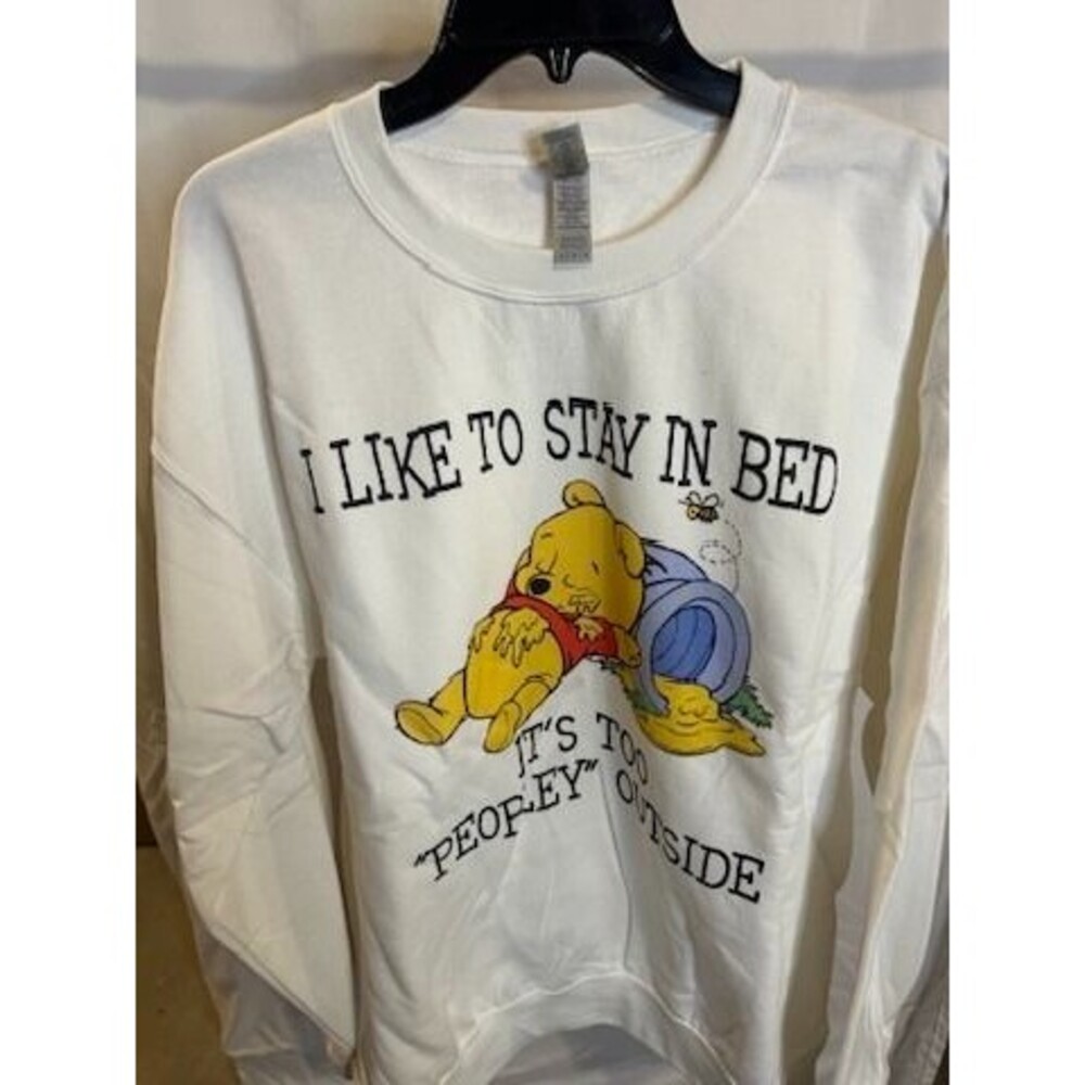 Winnie the Pooh Sweatshirt – I Like to Stay in Bed - XL